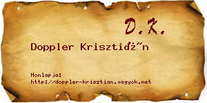 Doppler Krisztián névjegykártya